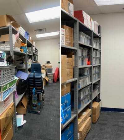 Before and After – School Supply Room